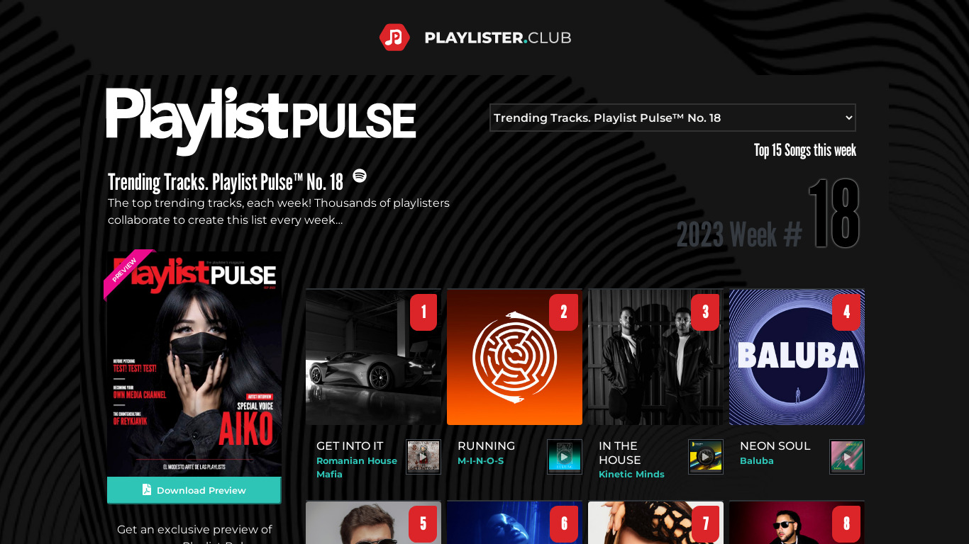 Playlister Landing page