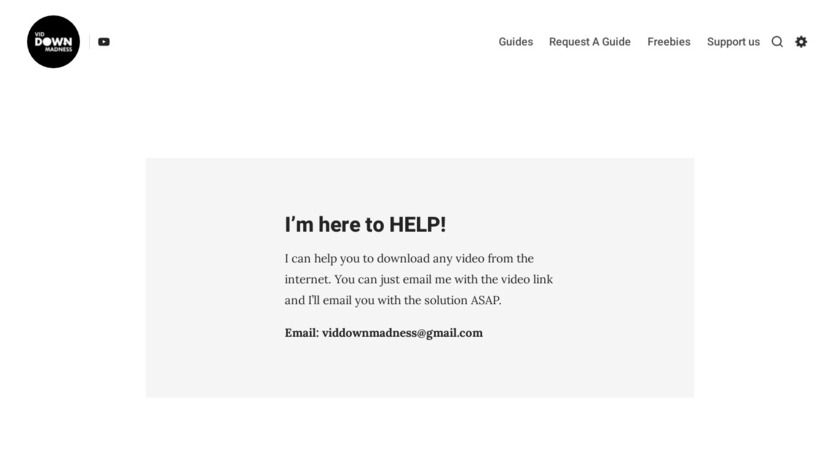 VidDownMadness Landing Page