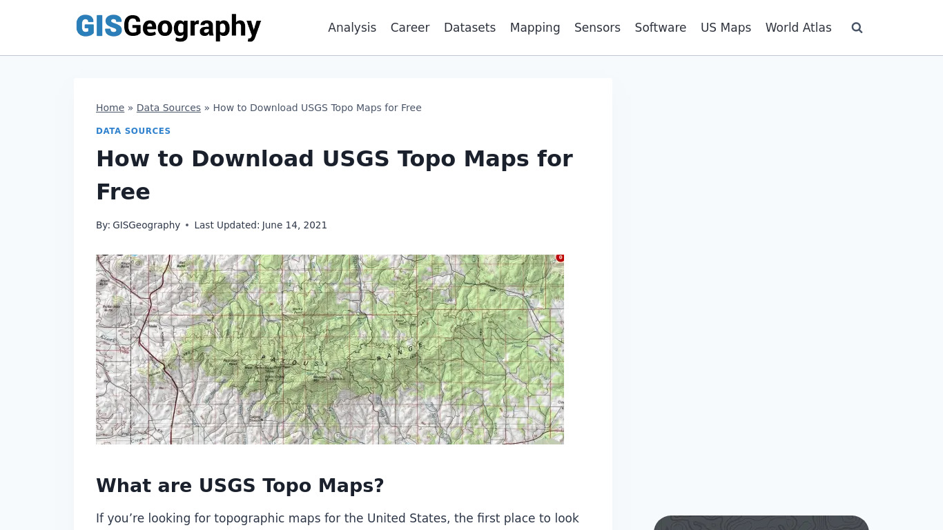 US Topo Maps Free Landing page