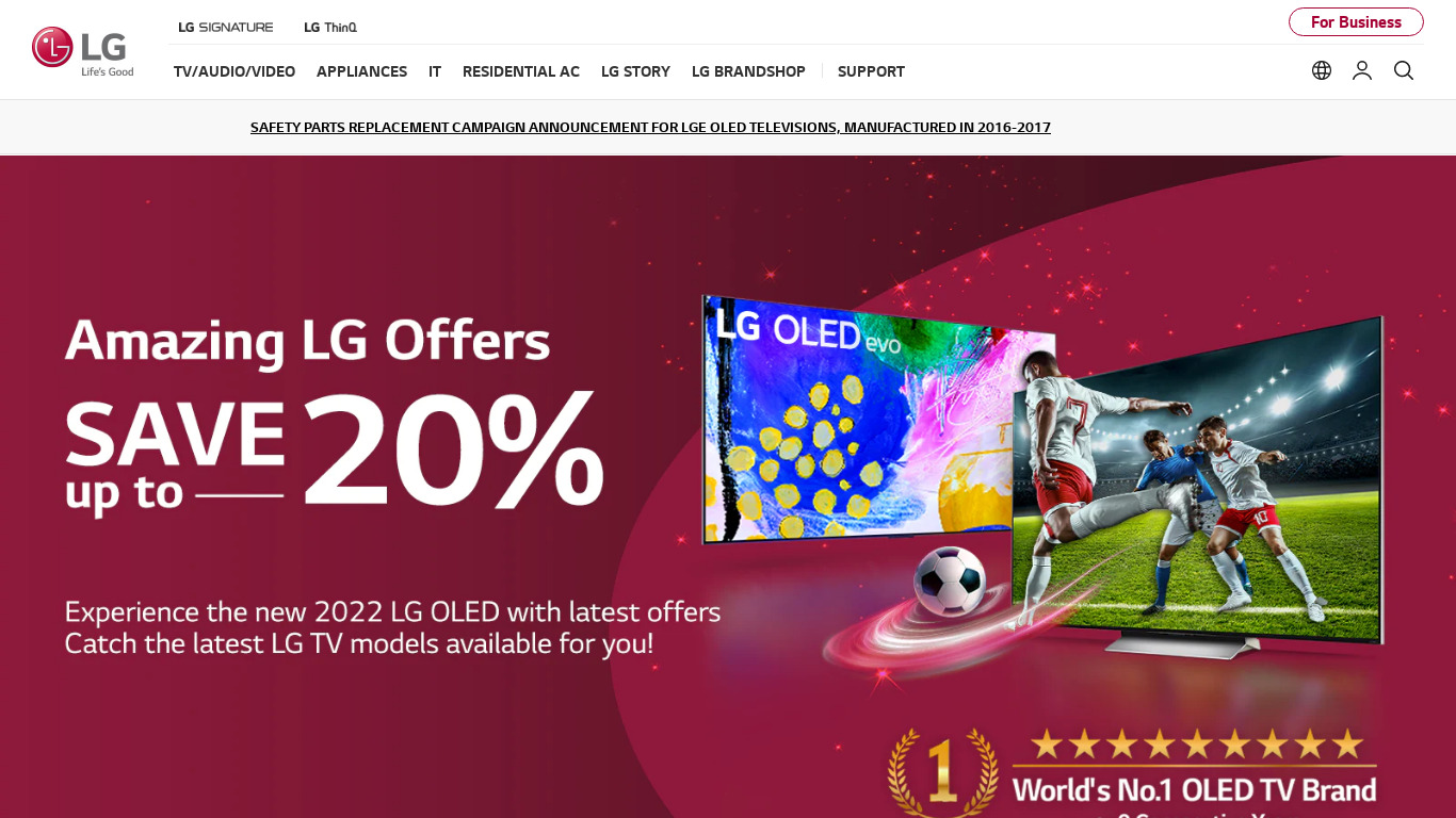 LG Mobile Switch Landing page