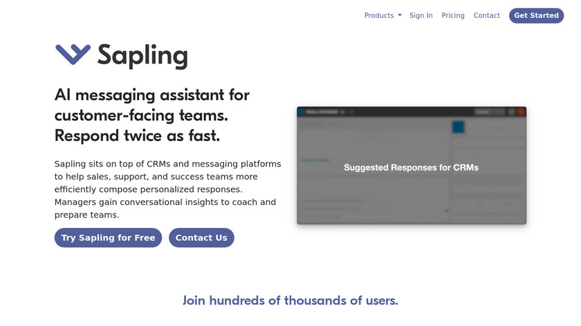 Sapling.ai Landing Page