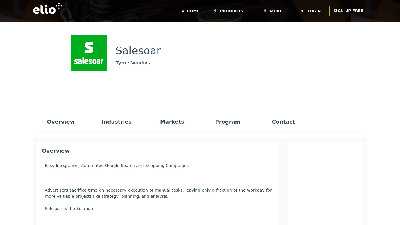Salesoar Landing page