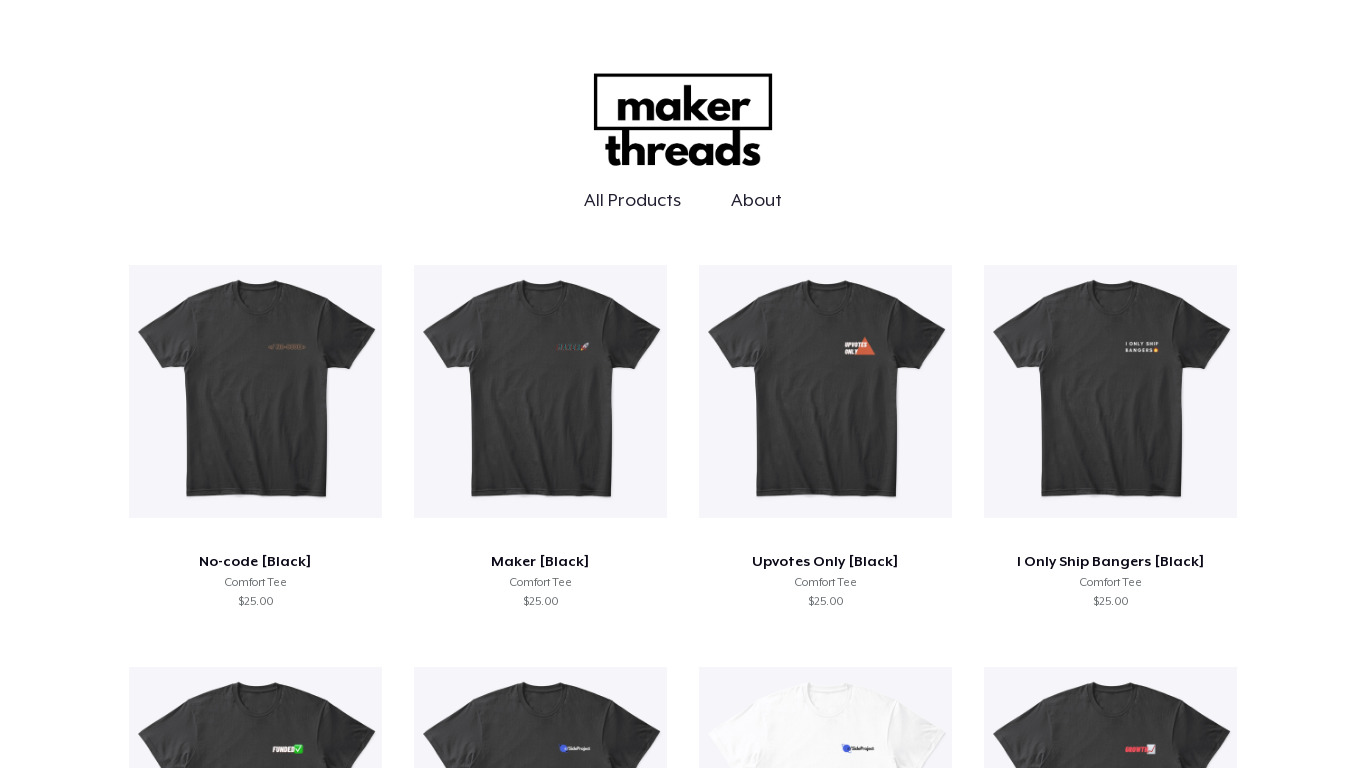 Maker Threads Landing page