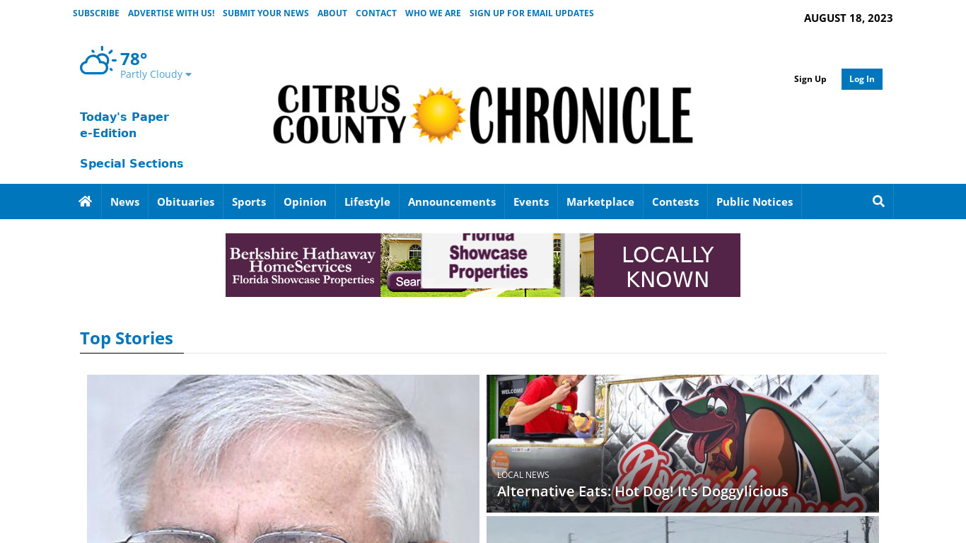 Chronicle Online Landing page