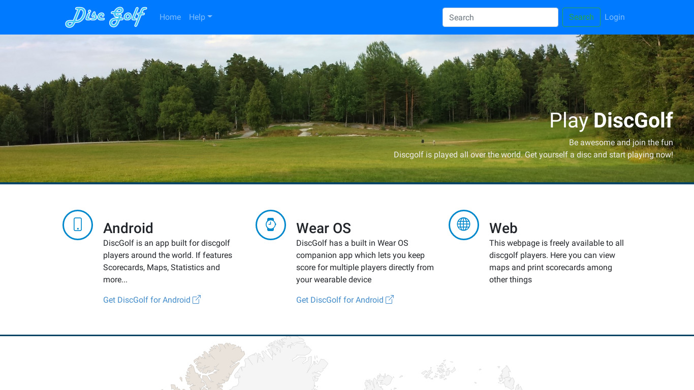 DiscGolf Lite Landing page