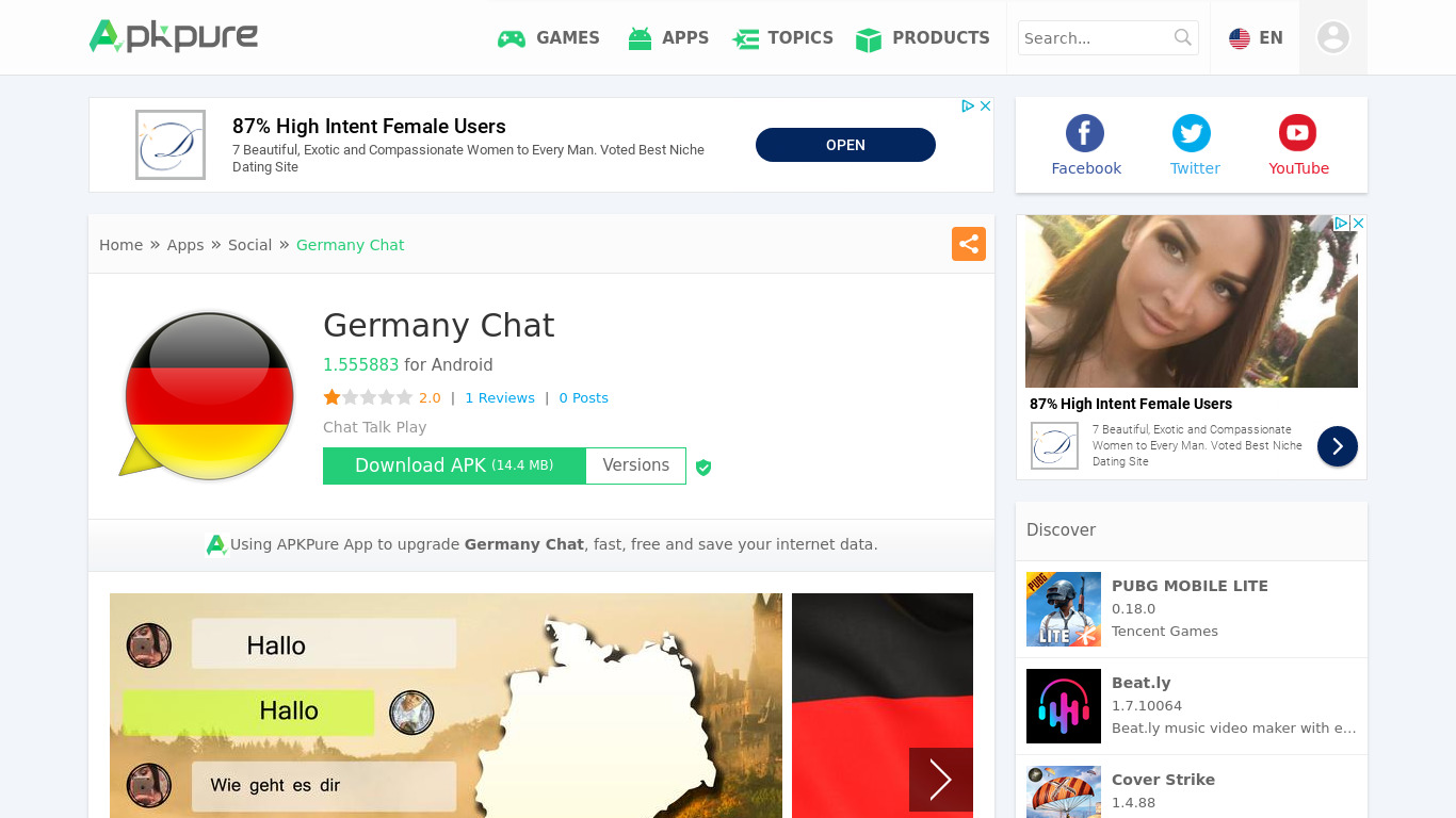 Germany Chat Landing page