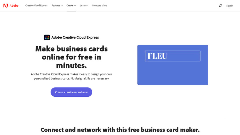 Free Business Card Maker Printable Landing Page