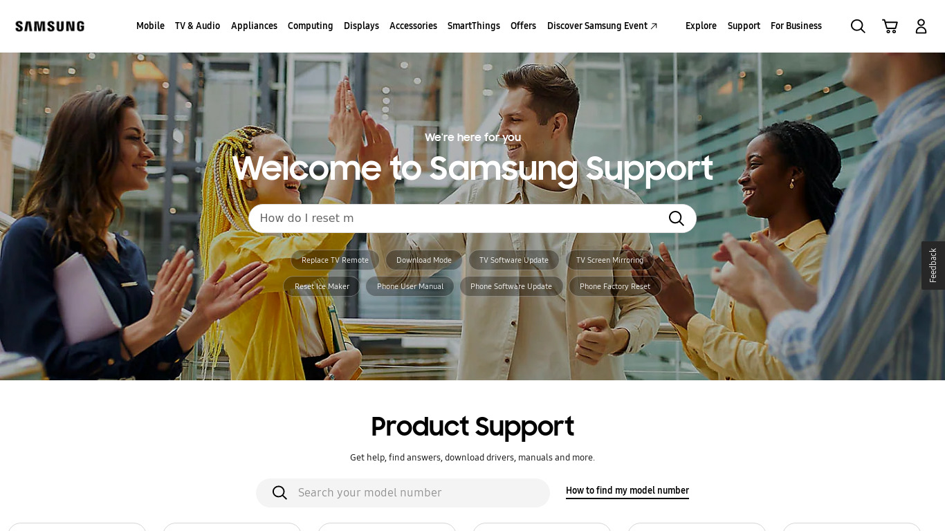 Samsung Internet Browser Landing page