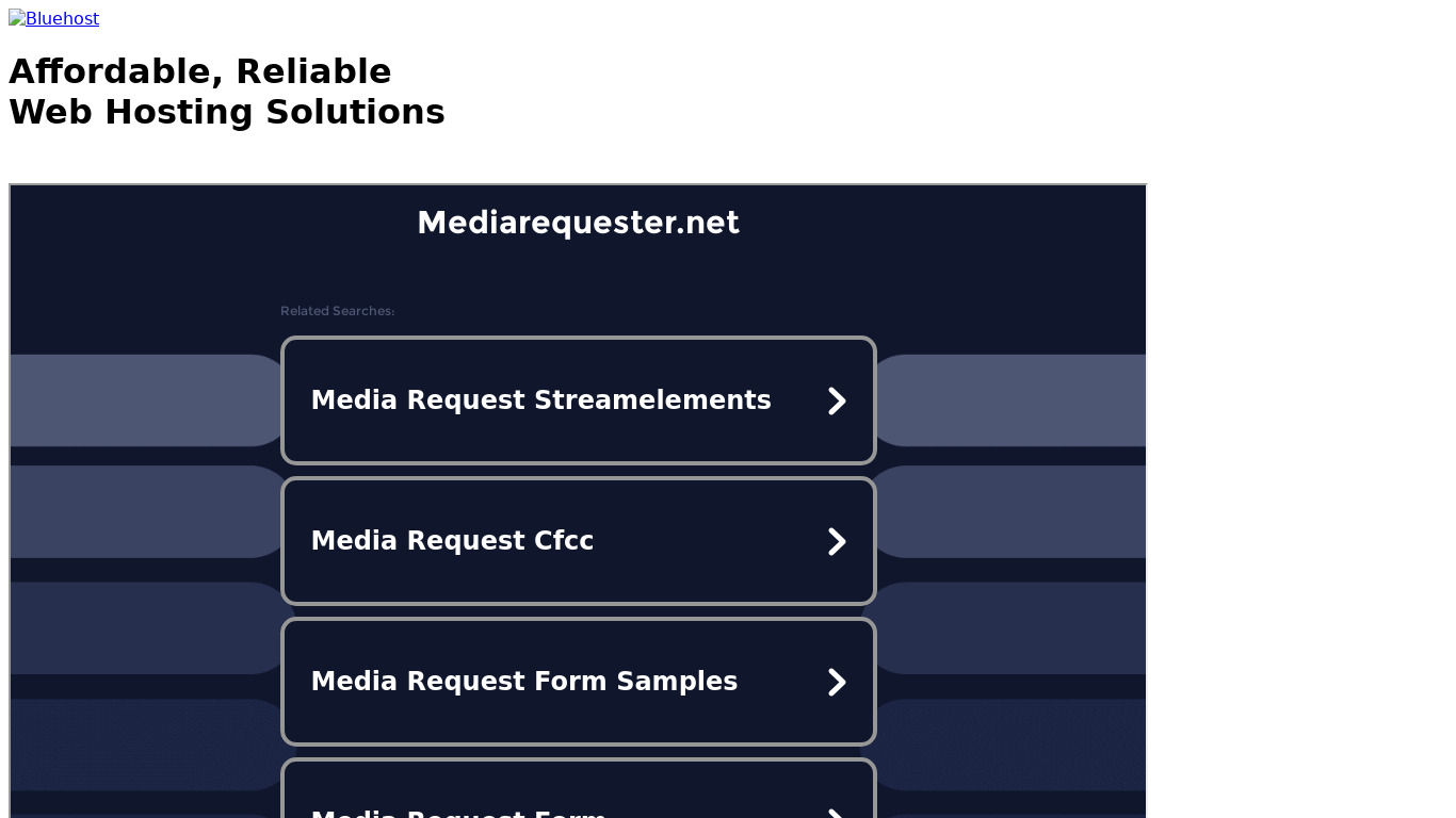 Media Requester Landing page