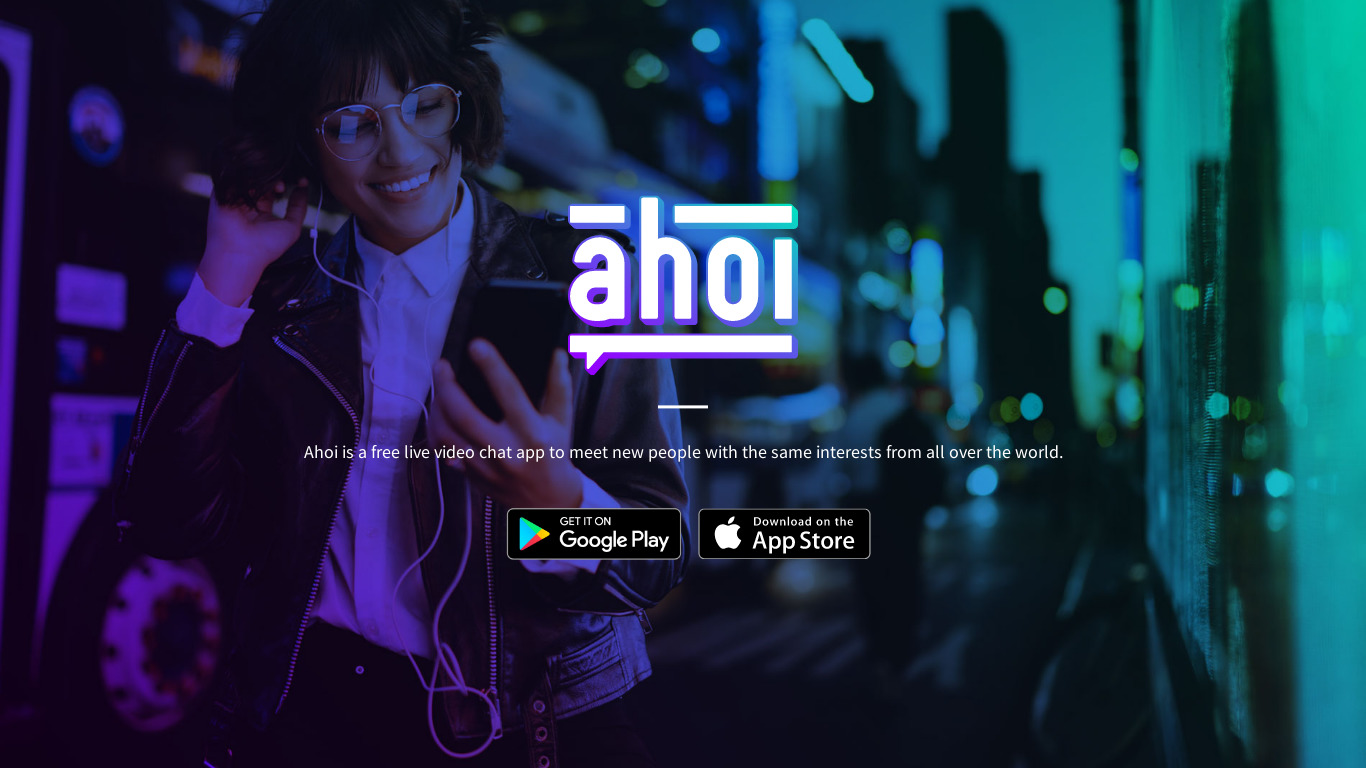 AHOI Live Video Chat Landing page