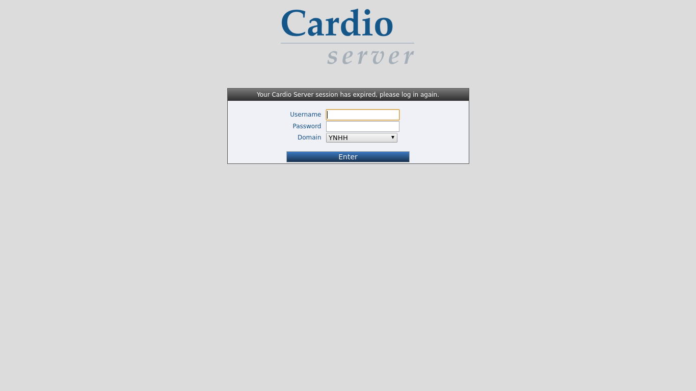 Cardio Server Landing page