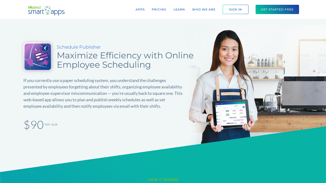 Schedule Publisher Landing page