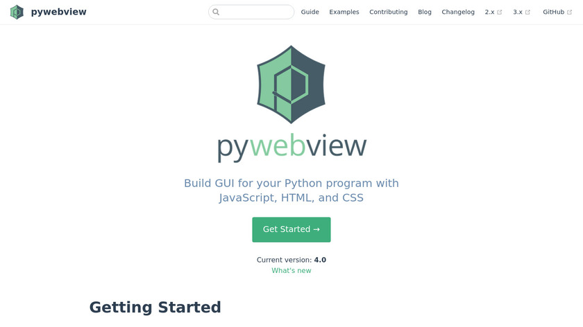 pywebview Landing Page