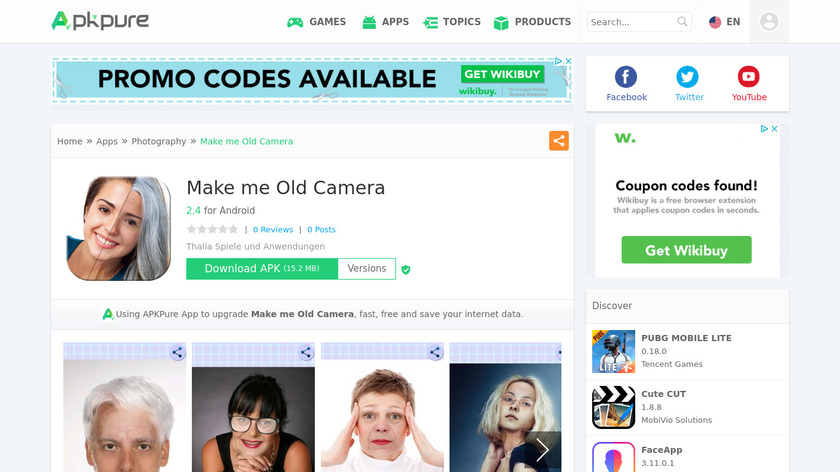 Make me Old Camera Landing Page