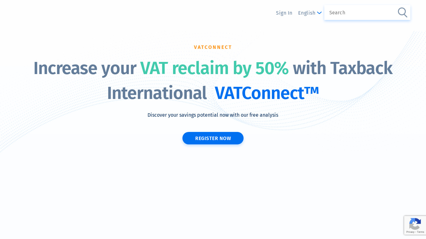 taxbacktesting.wpengine.com VATConnect Landing page