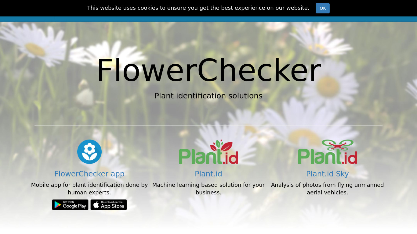 FlowerChecker+ Landing page