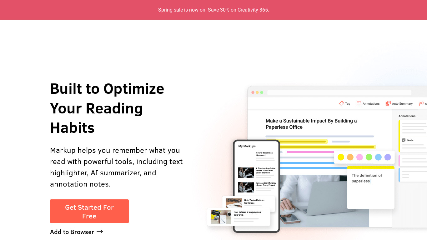 Markup-Annotation Expert Landing page