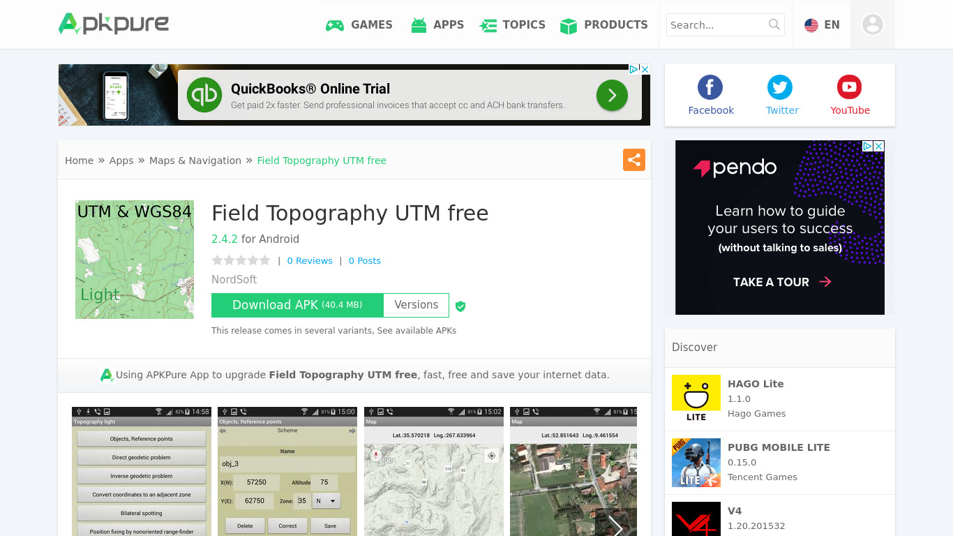 Field Topography UTM free Landing page