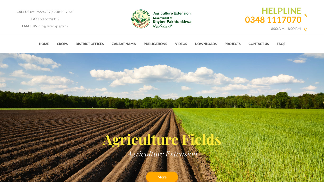 Agriculture Extension KP Landing page