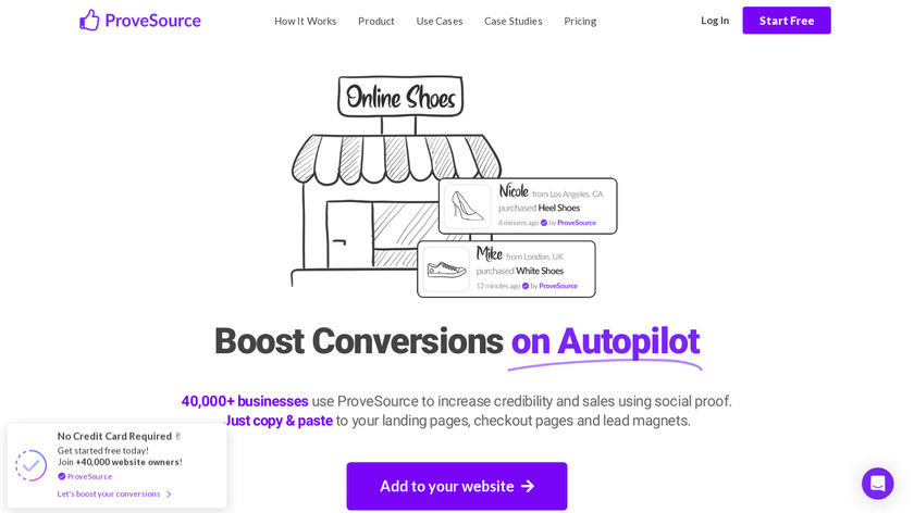 ProveSource Landing Page