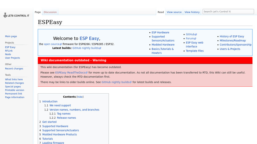 ESPEasy Landing Page