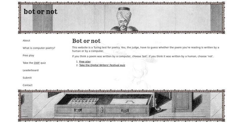 Bot or Not Landing Page