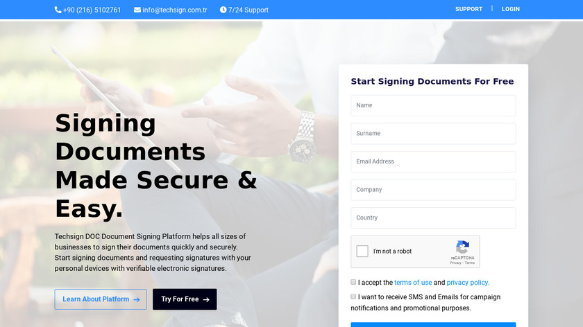 Techsign DOC Landing Page