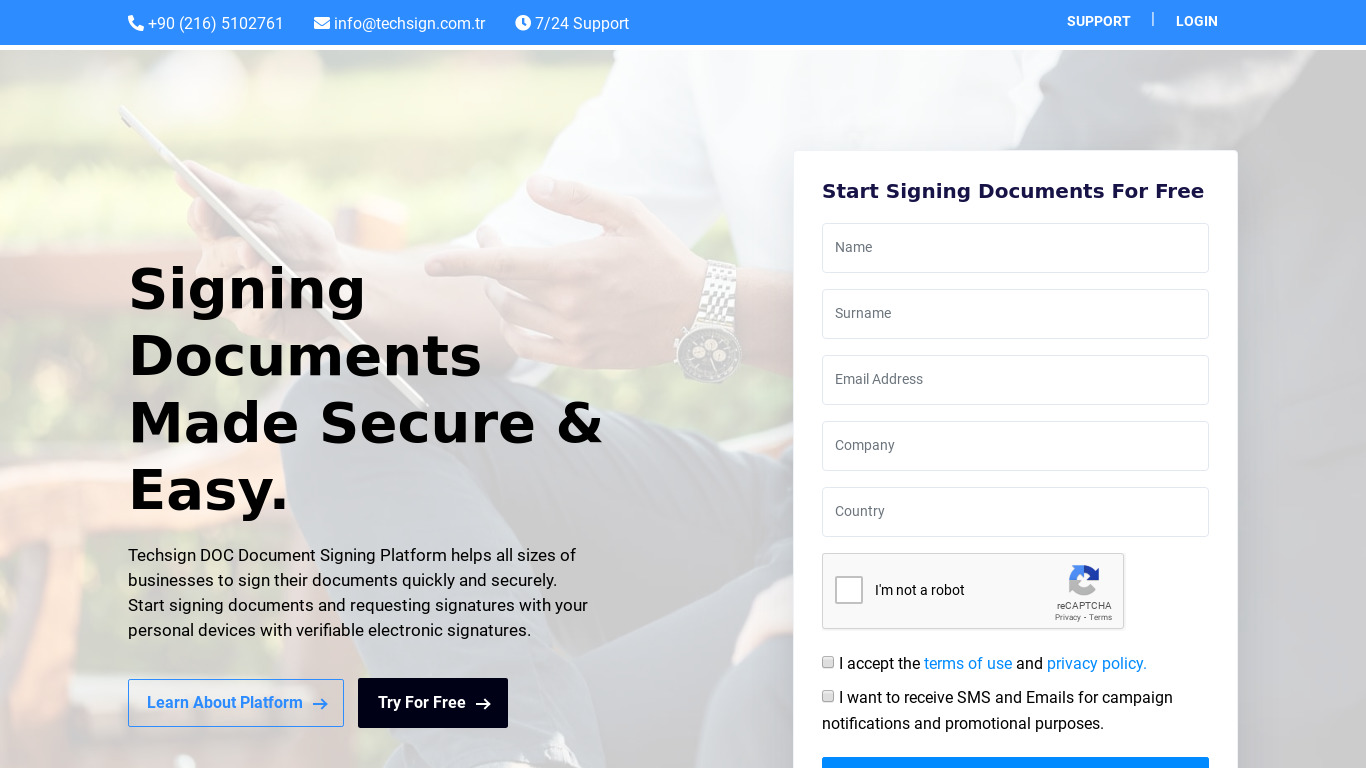 Techsign DOC Landing page
