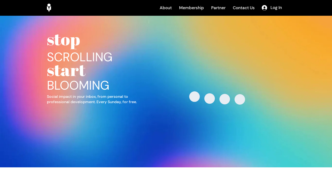 The Bloom Landing page