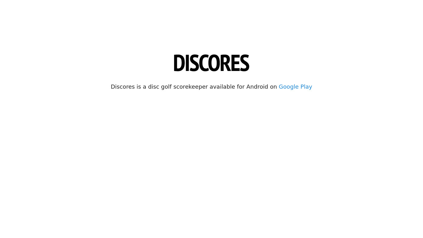 Discores Landing page