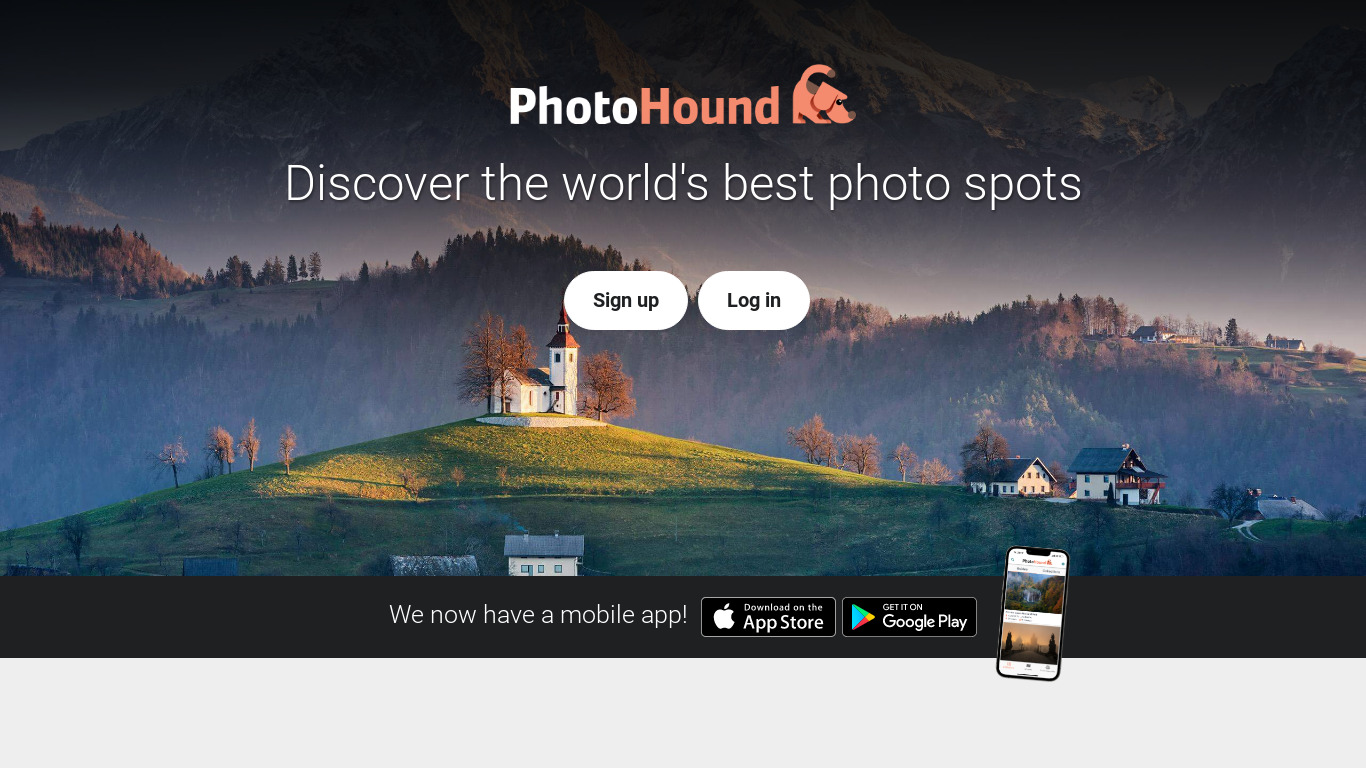 PhotoHound Landing page
