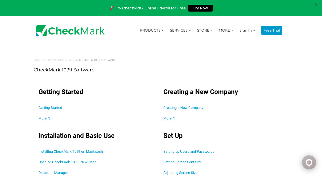 CheckMark™ 1099 software Landing page