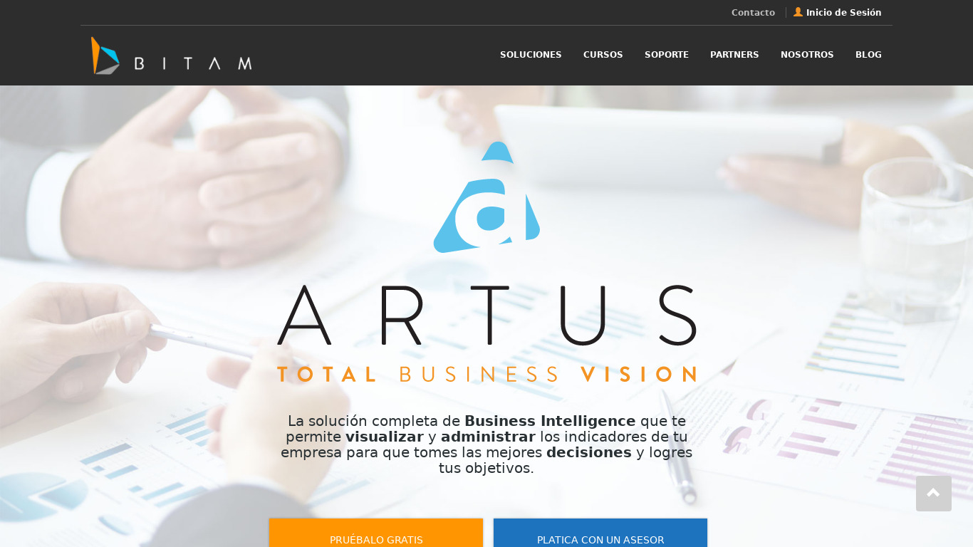 Artus Software Landing page