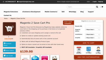 Magento 2 Save Cart Pro image