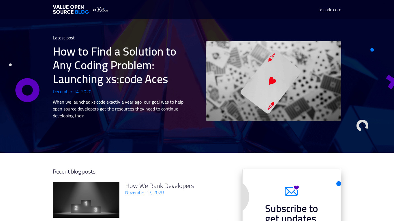 blog.xscode.com Insights by xs:code Landing page