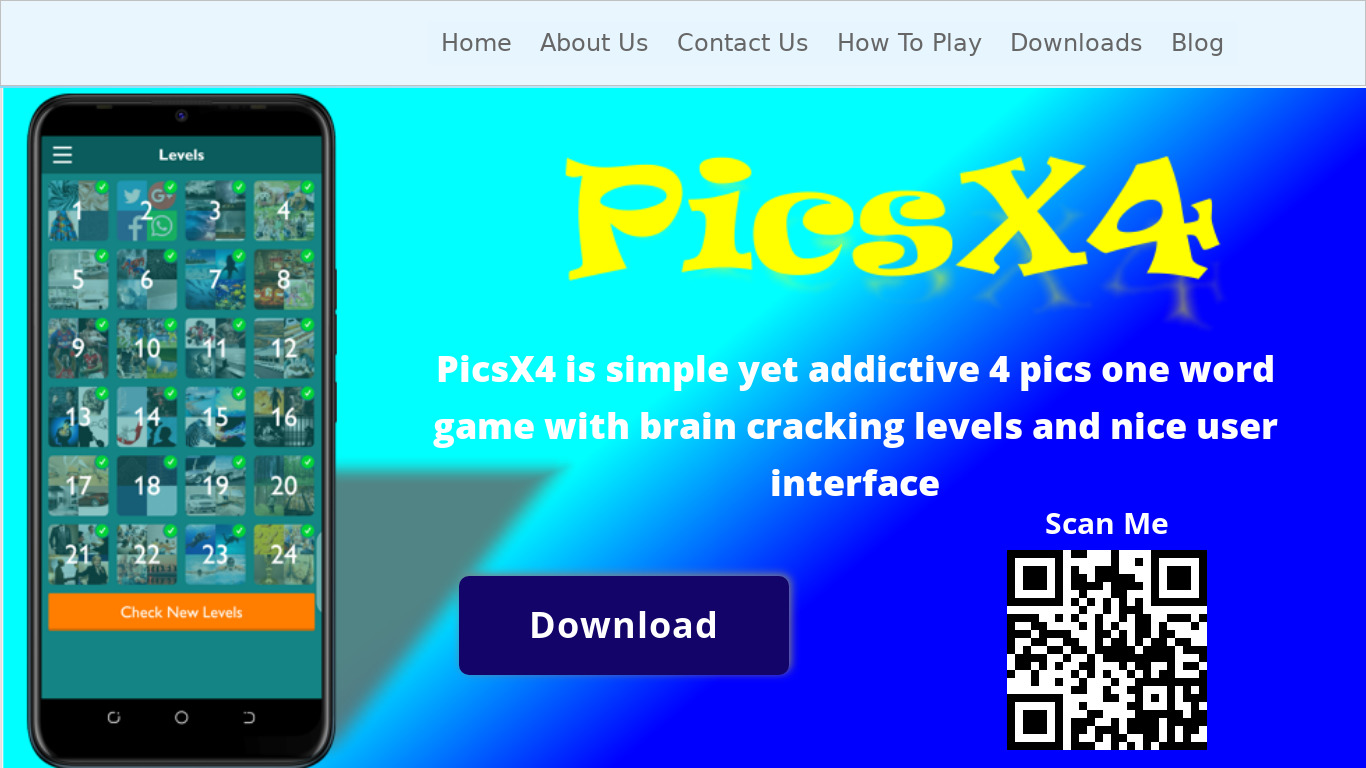 PicsX4.netlify.app Landing page