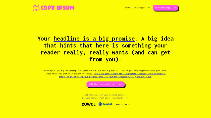 Copy Ipsum Landing Page