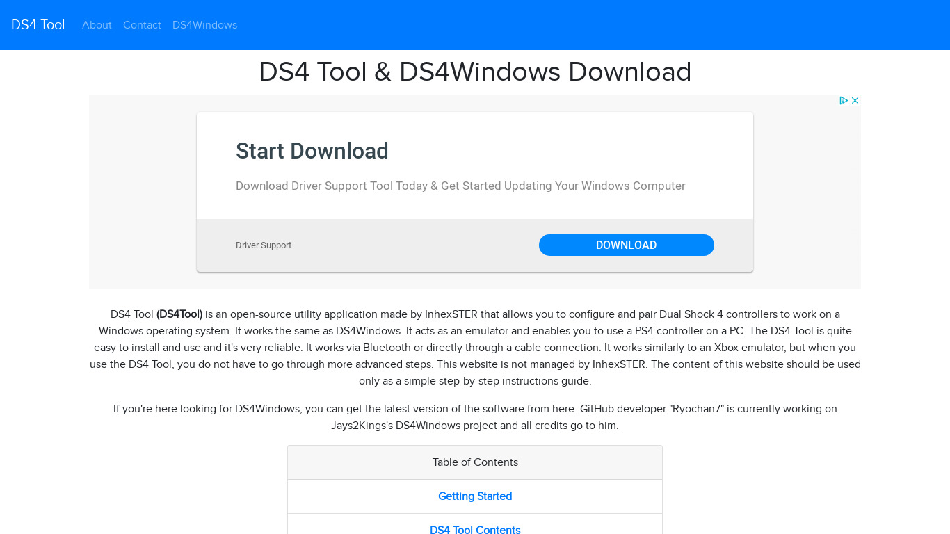 DS4 Tool Landing page