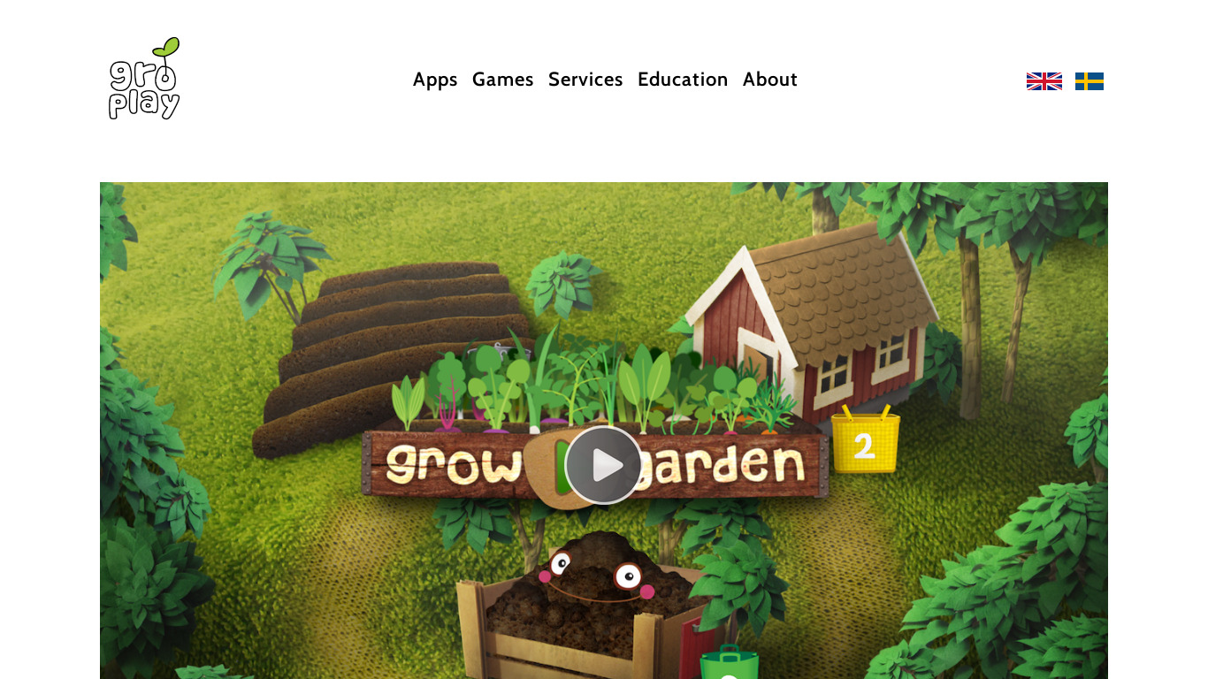 Grow Garden App Landing page