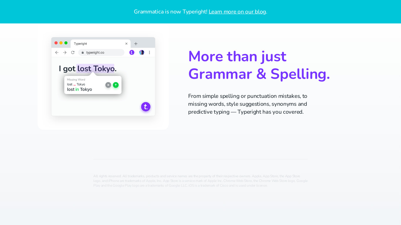 Grammatica Landing page