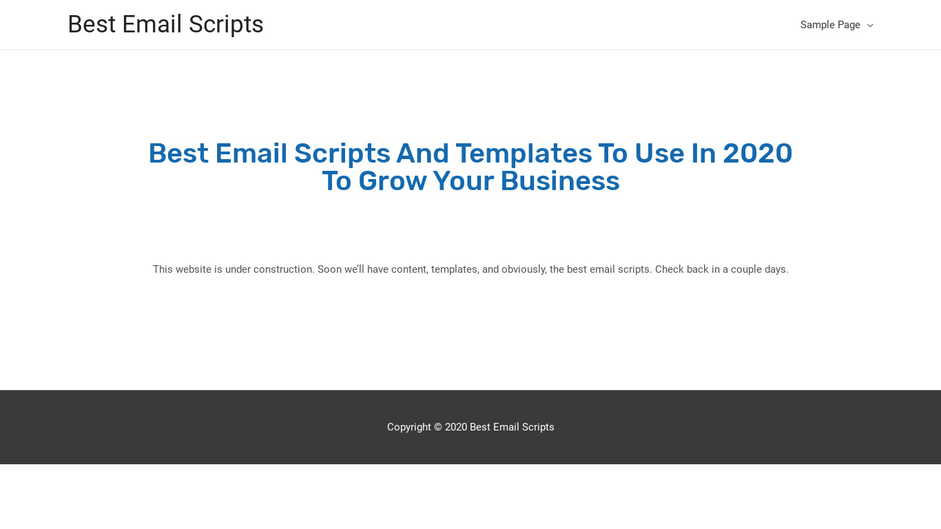 bestemailscripts.com Best Email Scripts Landing page