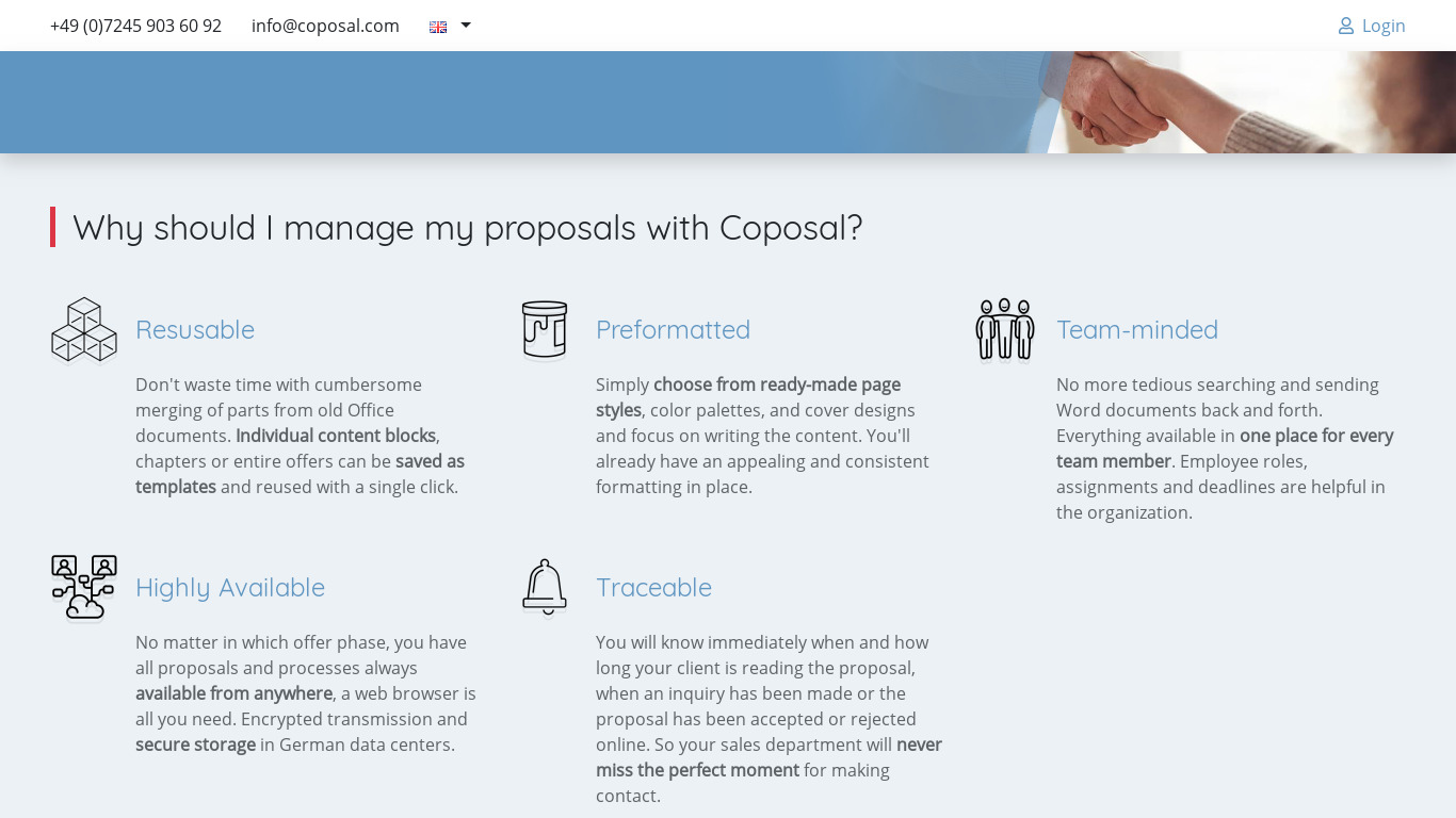 COPOSAL Landing page