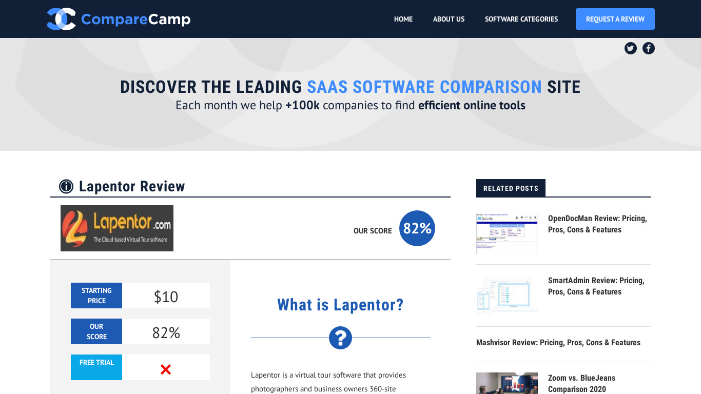 Lapentor Landing page