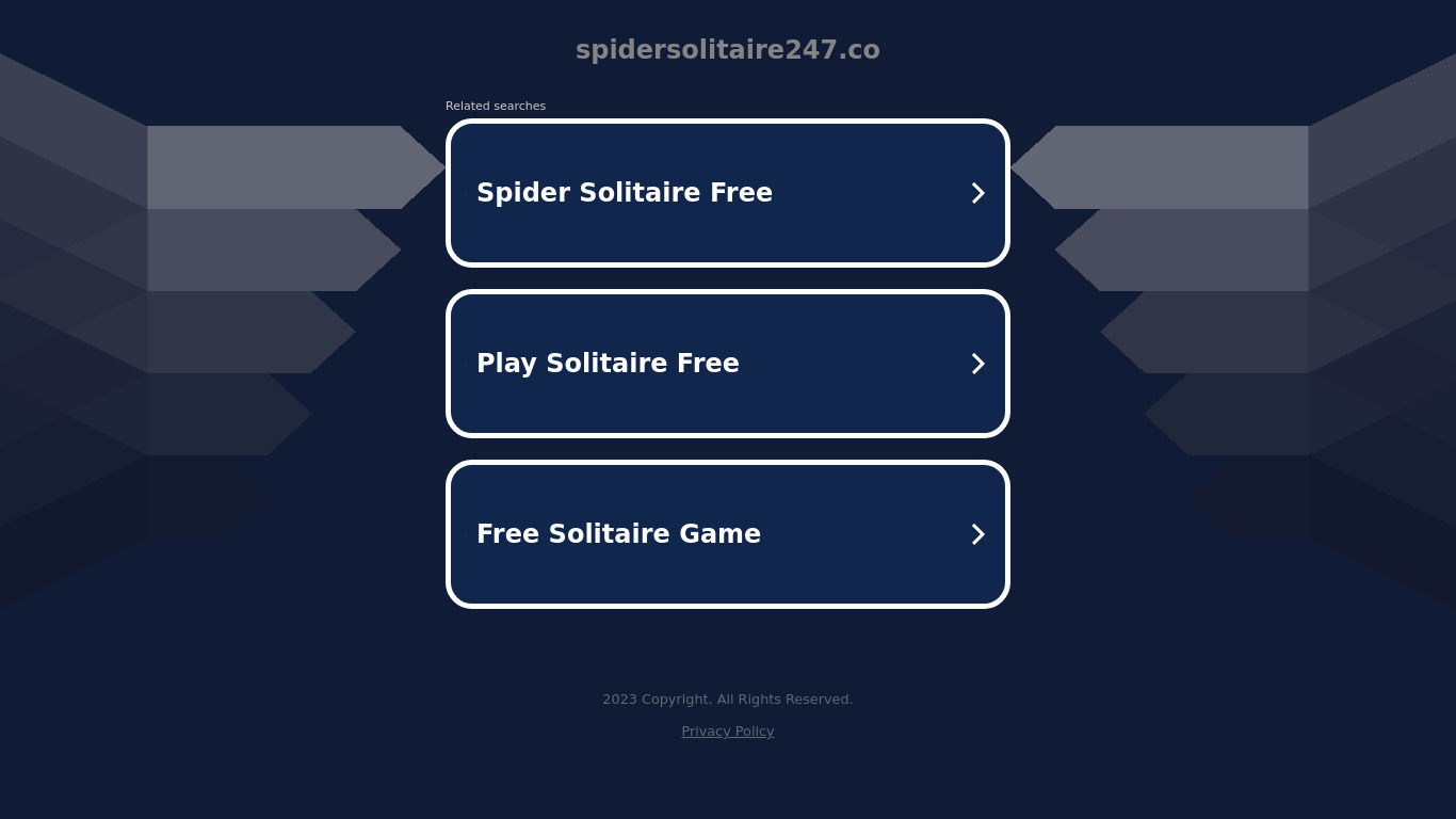 SpiderSolitaire247.co Landing page