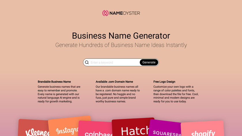 NameOyster Landing Page