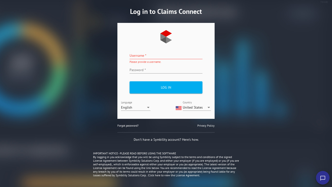 mobile claims Landing page