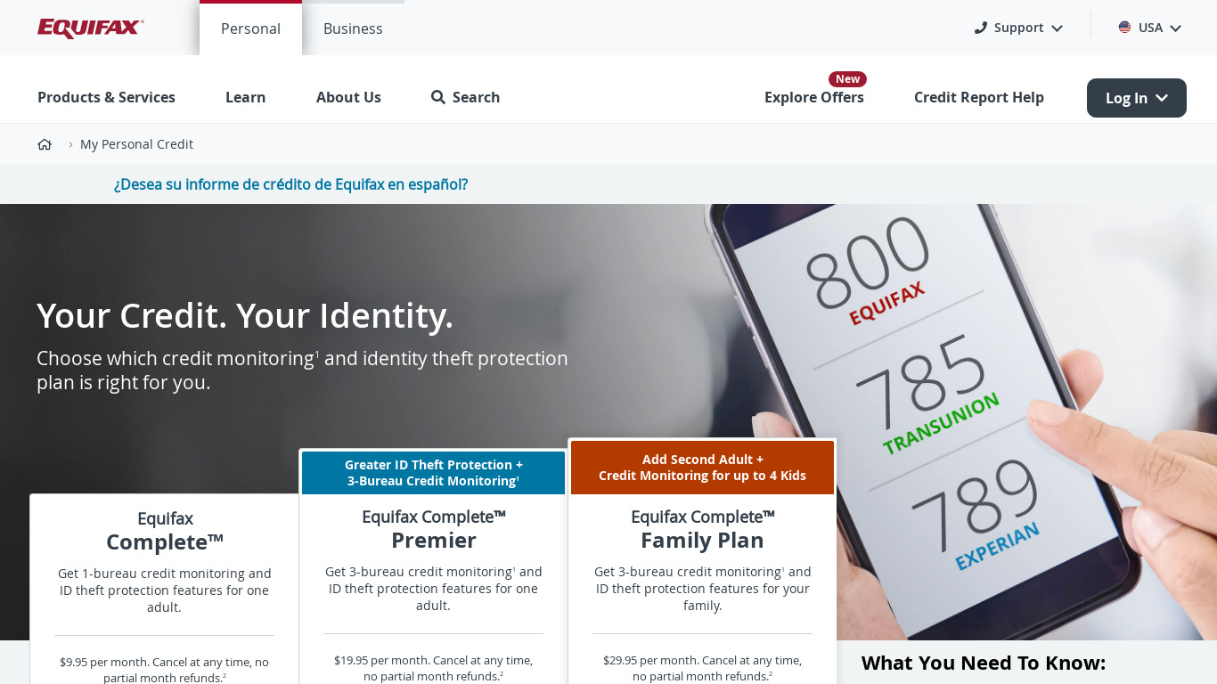 Equifax Employment Verifications Landing page