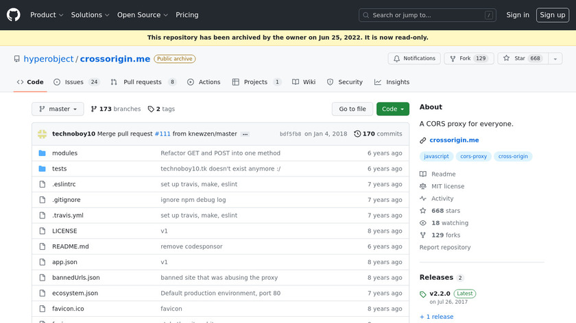 crossorigin.me Landing Page