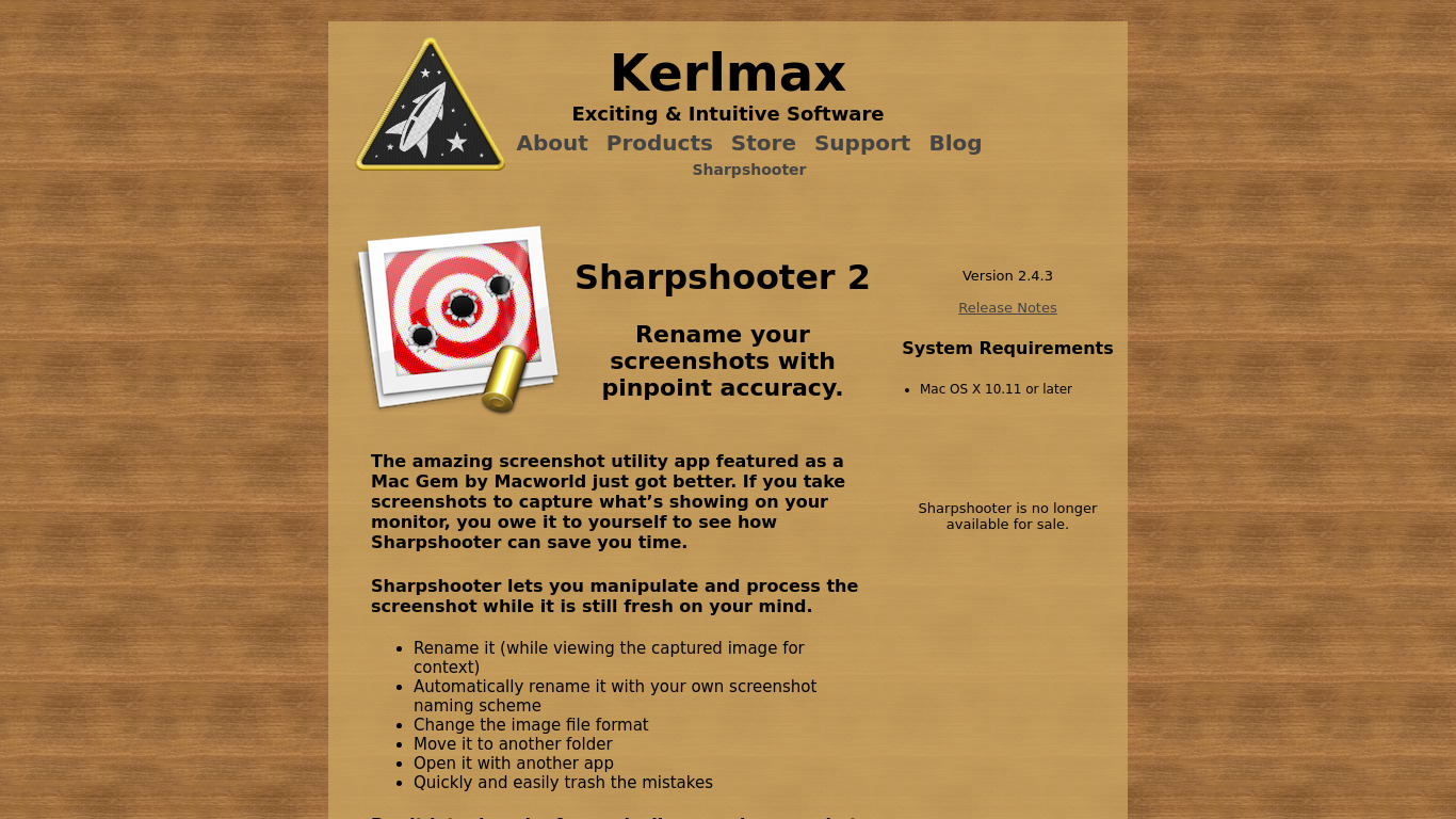Kerlmax Sharpshooter Landing page