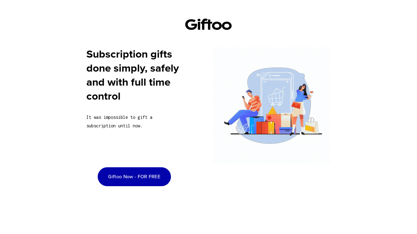 Giftooapp.com Landing page